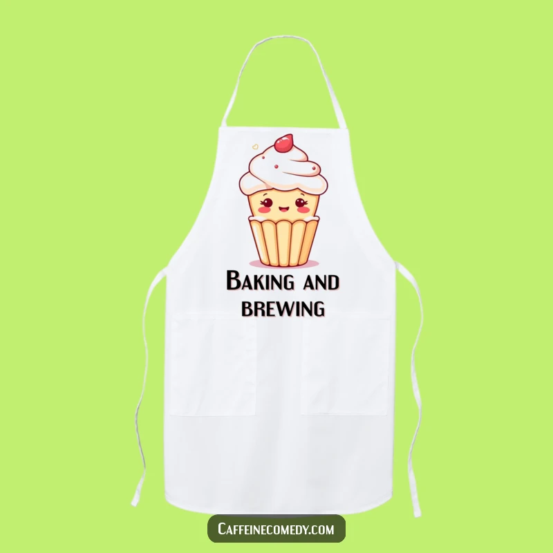 Funny Kawaii Cupcake Apron - Cheerful Baker with a Wink