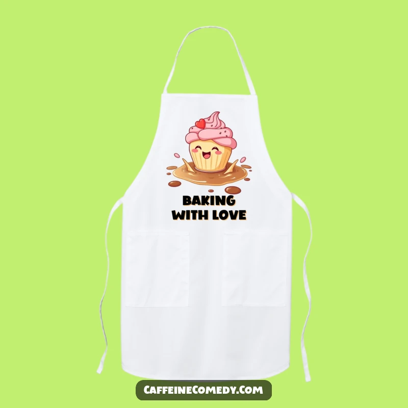 Funny Cupcake Coffee Splash Apron: Bake with Sweet Joy!