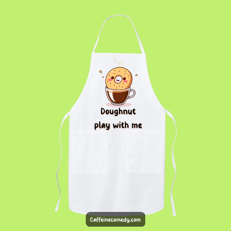 Funny Kawaii Bagel Coffee Dance Apron: Cook with a Smile, Perfect Chef Funny Gift