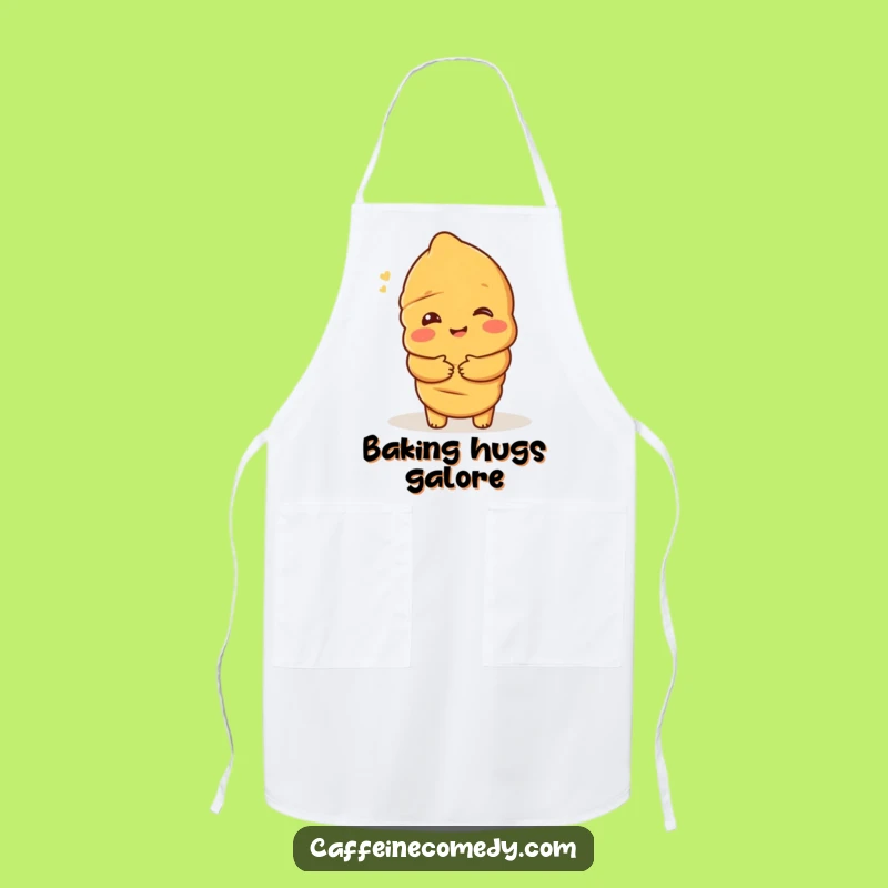 Funny Croissant Hug Apron: Delighted Pastry - Hilarious Kitchen Fun Funny Gift!