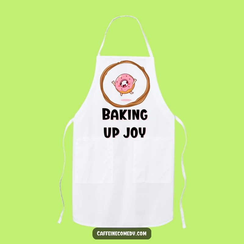 Funny Donut Leaping Apron - Bake and Brew with Sweet Style