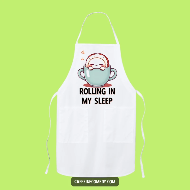 Funny Kawaii Sushi Coffee Apron: Cook with a Side of Sleepy Charm