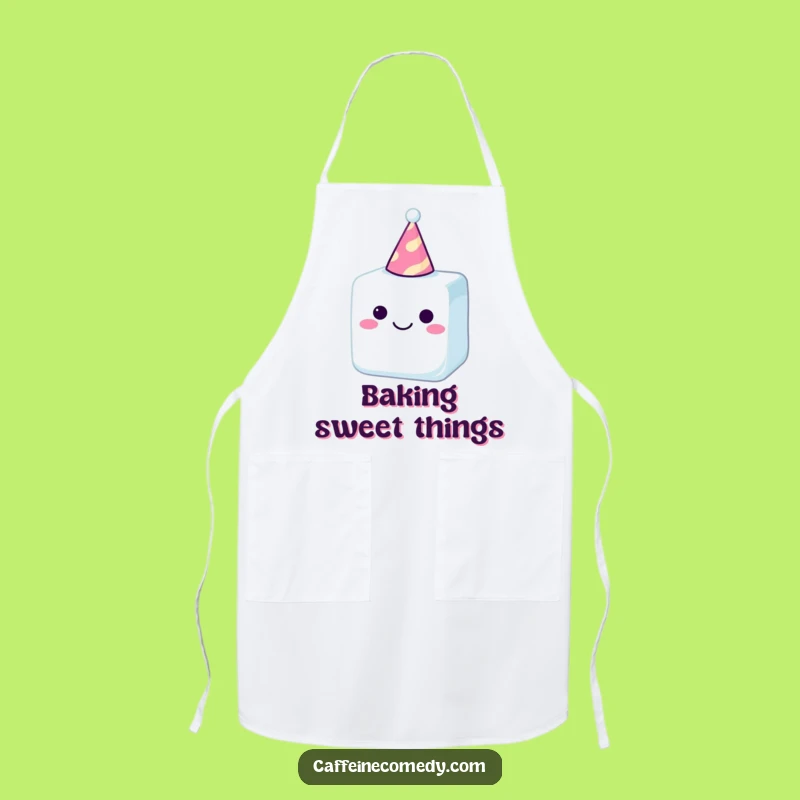 Funny Sugar Cube Party Hat Apron: Cook with Joy and Sweet Humor