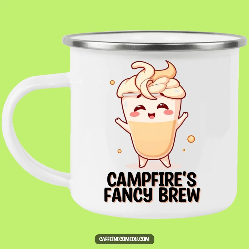 Funny Latte Swirl Camping Mug: Giggling Outdoors - Hilarious Coffee Companion Funny Gift!