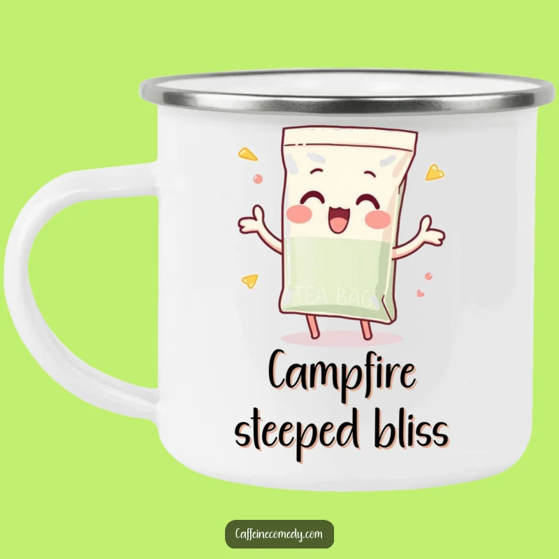 Funny Tea Bag Camping Mug: Enthusiastic Dunk - Hilarious Outdoor Brew Funny Gift!
