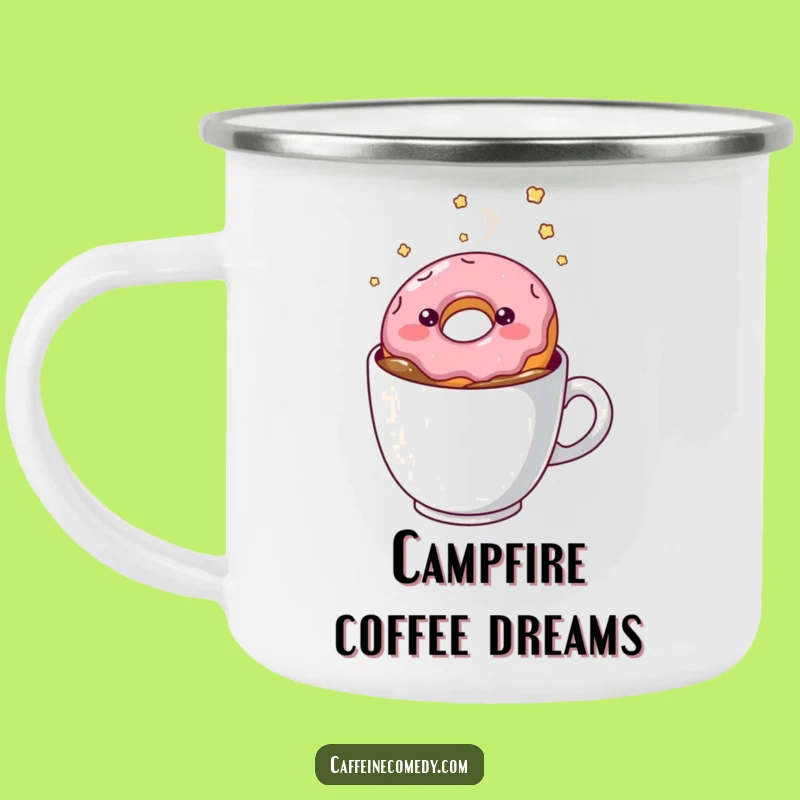 Funny Kawaii Donut Camping Mug: Durable & Hilarious Outdoor Treat Companion