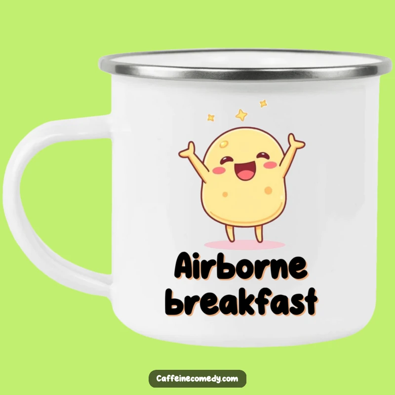 Funny Kawaii Pancake Flipping Camping Mug: Adventure Fuel with Hilarious Vibes