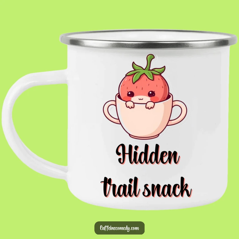 Funny Kawaii Strawberry Hiding Camping Mug: Your Secret Brew Companion