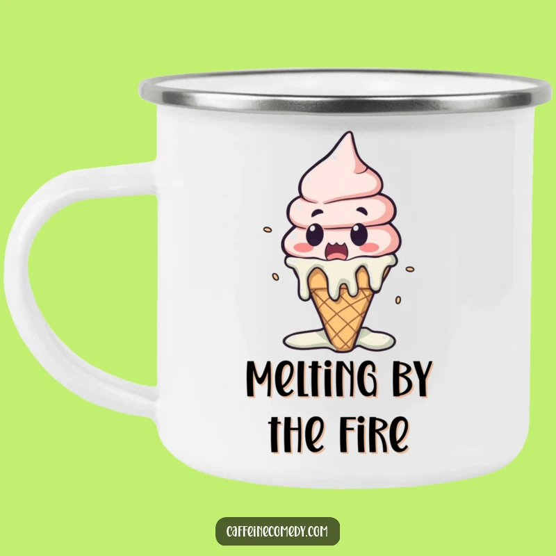 Funny Kawaii Ice Cream Melting Camping Mug: Cool Drinks with Hilarious Vibes