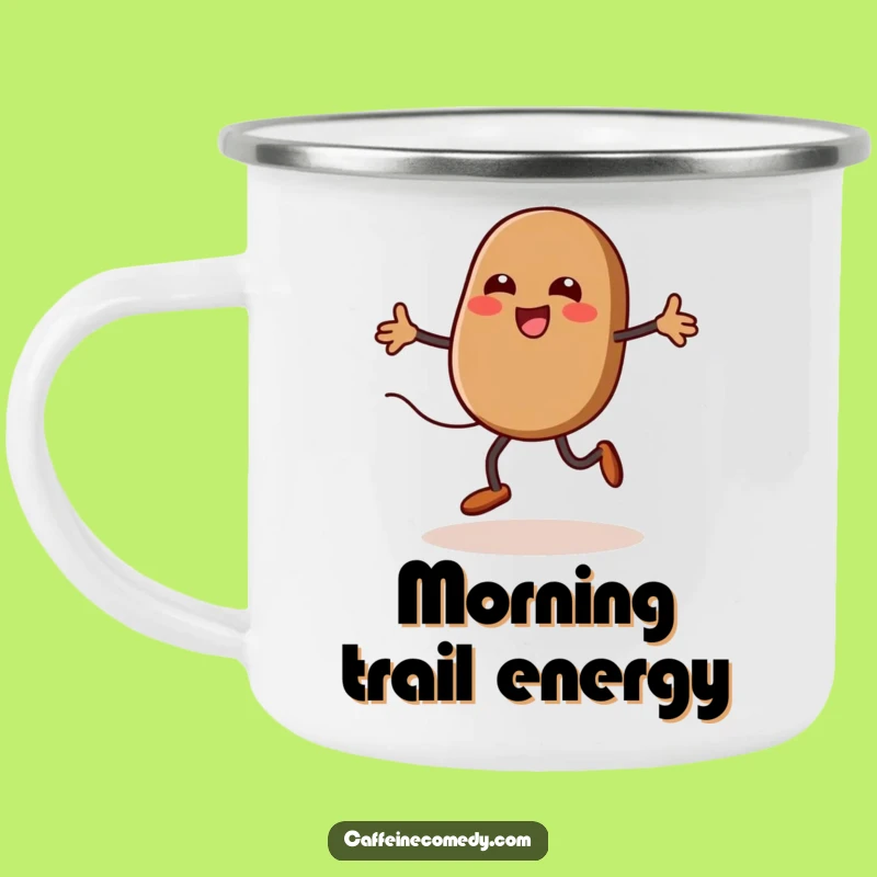 Funny Kawaii Coffee Bean Camping Mug: Durable & Hilarious Outdoor Adventure Gift