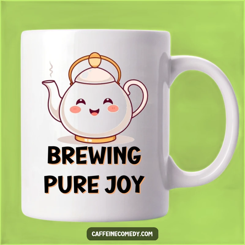 Funny Kawaii Teapot Mug: Start Your Day with a Steamy, Hilarious Brew!