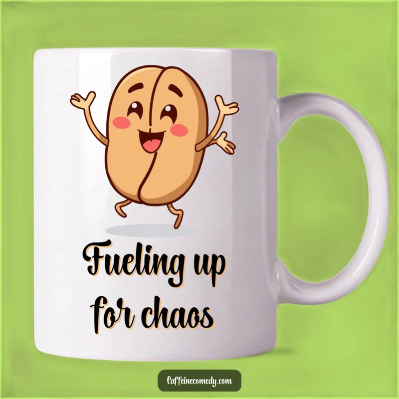 Funny Coffee Bean Mug: Energetic Jumping Jacks for Your Morning Brew, a Perfect Funny Gift!