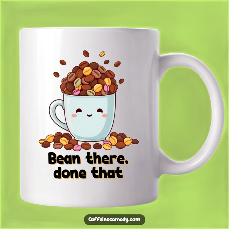 Funny Coffee Bean Mug: Overflowing Joyful Celebration Gift!
