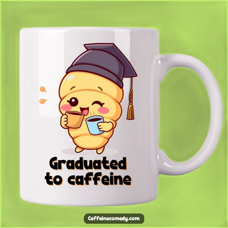 Funny Croissant Graduation Mug - Celebrate Success with Coffee