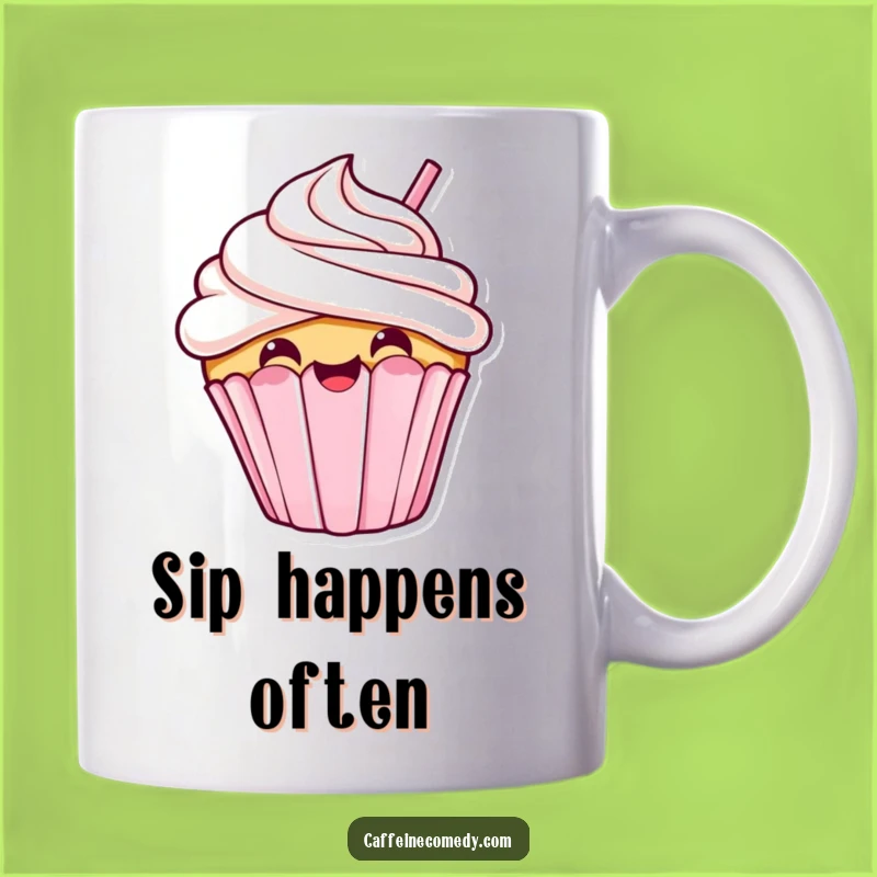 Funny Kawaii Cupcake Sip Mug: Hilarious Treat for Dessert Lovers & Coffee Fans