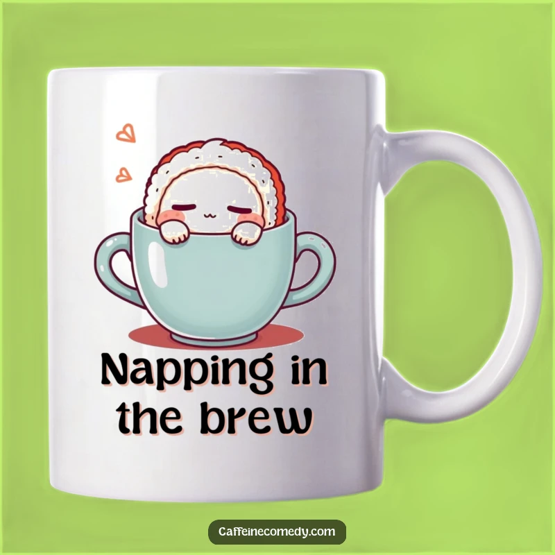 Funny Kawaii Sushi Coffee Mug: Nap Time Humor for Sushi Lovers