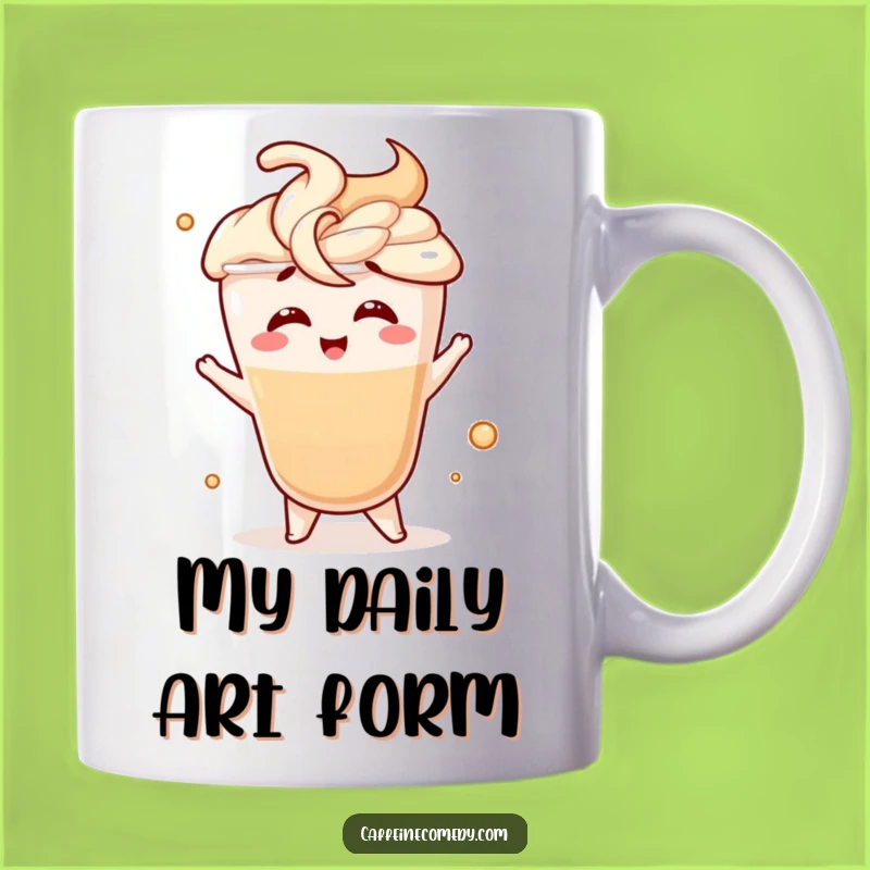 Funny Latte Swirl Mug: Giggling Coffee Character - Perfect Funny Gift for Latte Lovers!