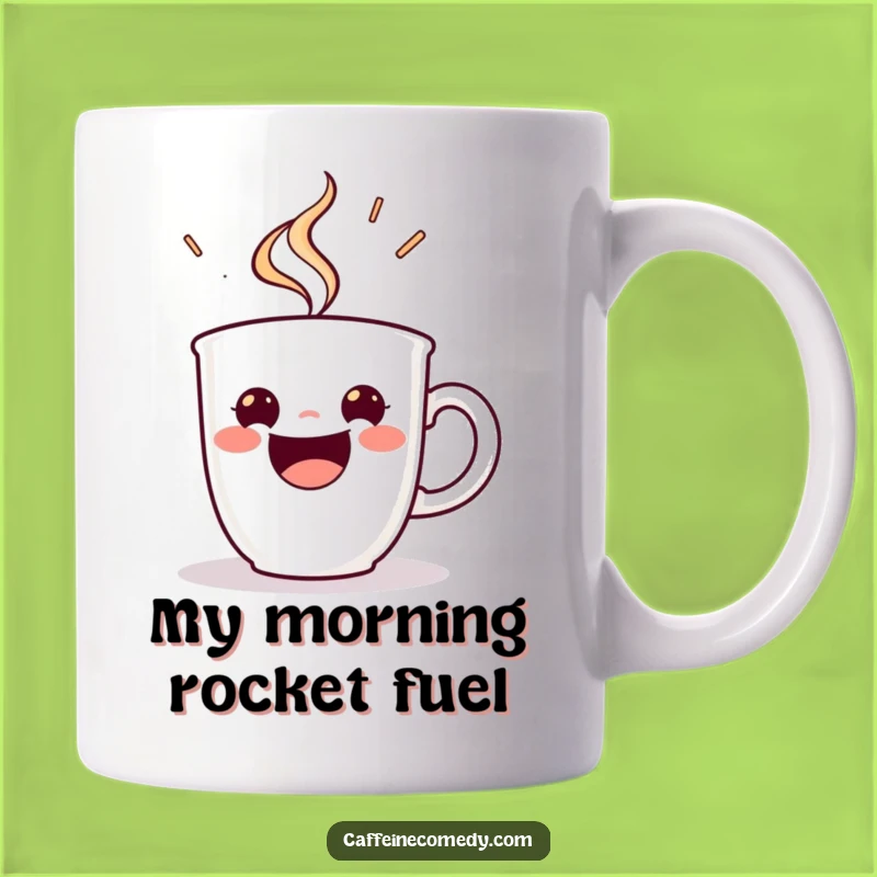 Funny Espresso Cup Mug: Energetic Steaming Character - Perfect Funny Gift for Coffee Lovers!