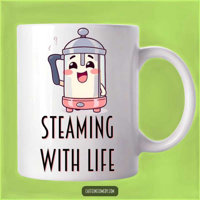 Funny Steaming French Press Mug: Hot Coffee and Hot Humor Gift