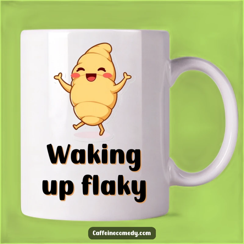 Funny Croissant Dance Mug: Start Your Day with Delicious Joyful Laughs