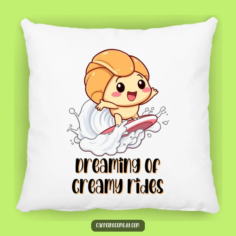 Funny Kawaii Croissant Surfing Milk Pillow: Comfy Humor for Your Couch