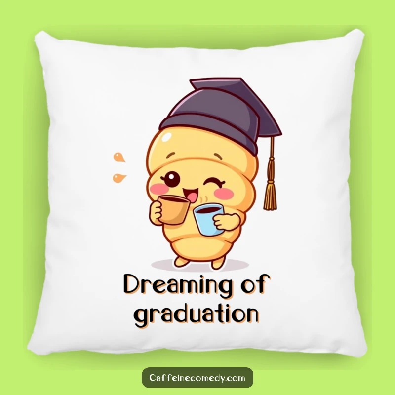 Funny Croissant Graduation Pillow - Cozy Comfort for the Accomplished