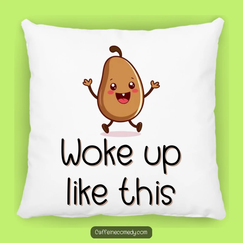Funny Coffee Bean Jig Pillow: Cozy Grinning Character, Soft & Fun Gift!