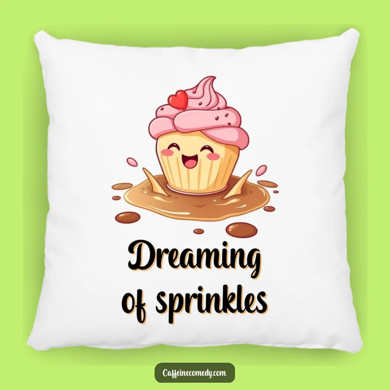 Funny Cupcake Coffee Splash Pillow: Sweet Comfort with a Splash