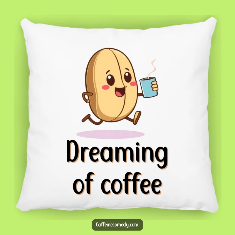 Funny Kawaii Coffee Bean Sprinting Pillow - Cozy Comfort with a Humorous Twist