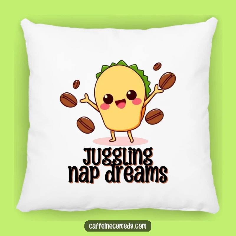 Funny Kawaii Taco Juggling Coffee Pillow: Cozy Comfort with a Side of Humor