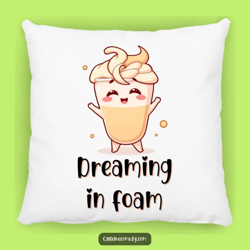 Funny Latte Swirl Pillow: Cozy Giggling Comfort - Perfect Funny Gift for Soft Smiles!