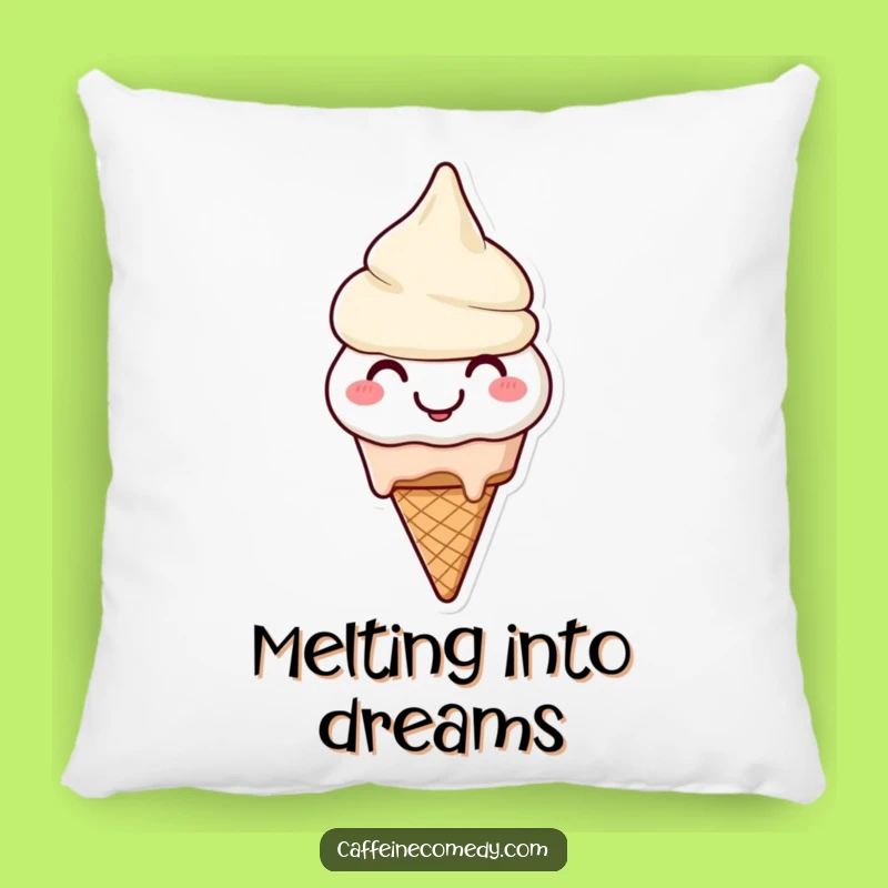 Funny Melting Ice Cream Pillow: Cozy Character Cheerfully Melting, Comforting Gift