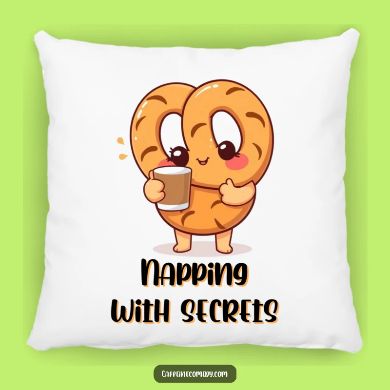 Funny Pretzel Coffee Pillow - Cozy Comfort with a Playful Wink
