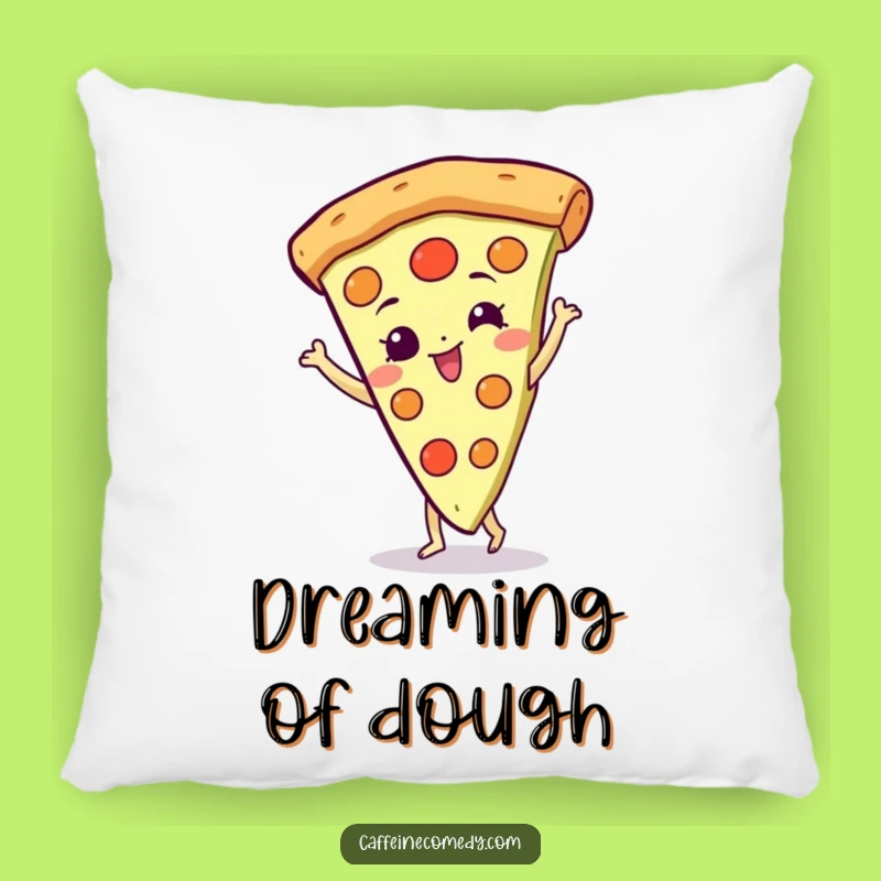 Funny Spinning Pizza Pillow: Cozy Slice Character Doing a Happy Spin, Decorative Gift