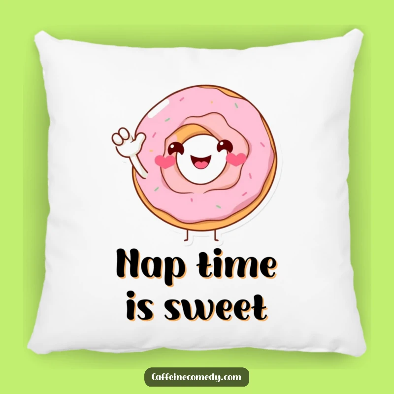 Funny Donut Pillow: Cuddle Up with the Smiling Donut Character's Sugary Wave, a Comfy Gift!