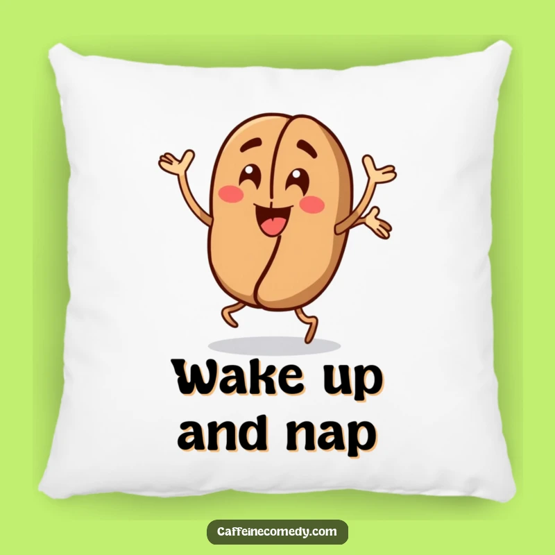 Funny Coffee Bean Pillow: Cuddle Up with Energetic Jumping Jacks, a Comfy Gift!