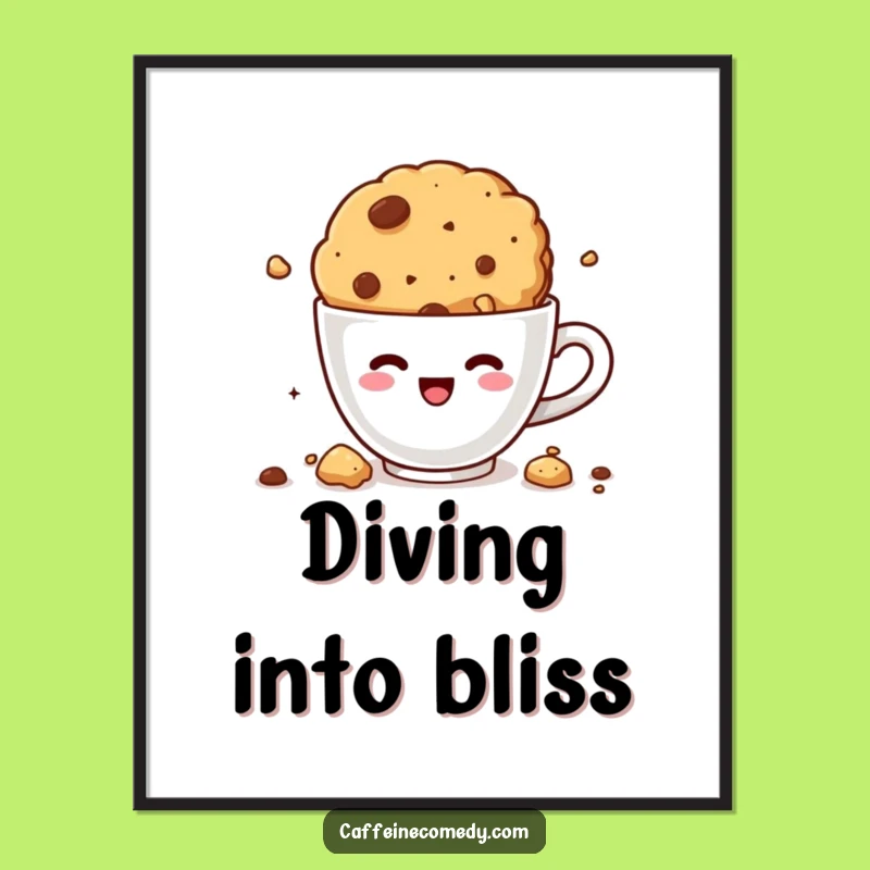 Funny Kawaii Cookie Digital Print: Instant Crumbly & Hilarious Wall Art