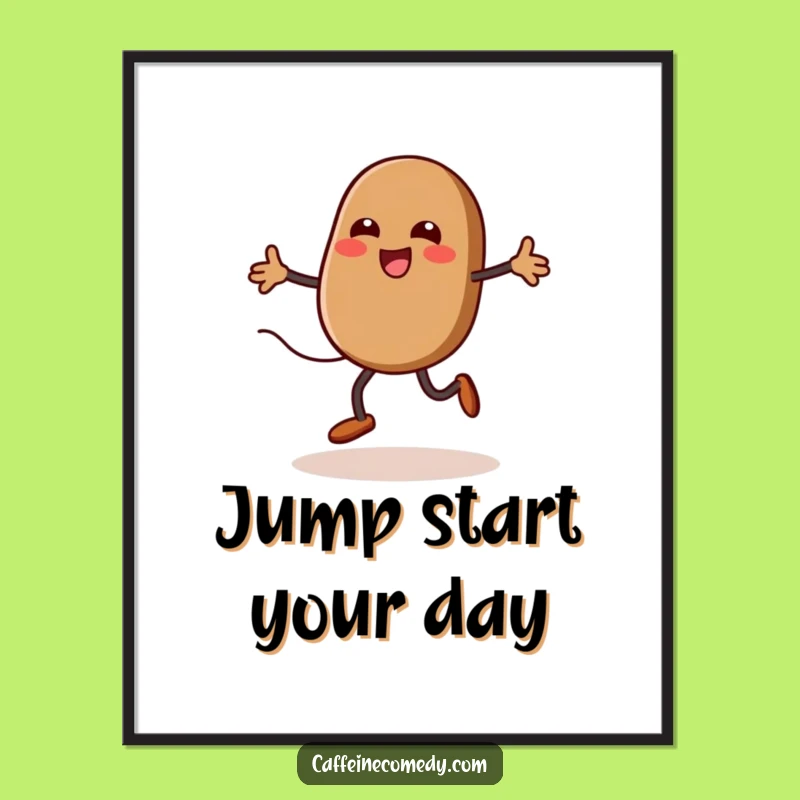 Funny Kawaii Coffee Bean Digital Print: Instant Hilarious Art for Coffee Lovers