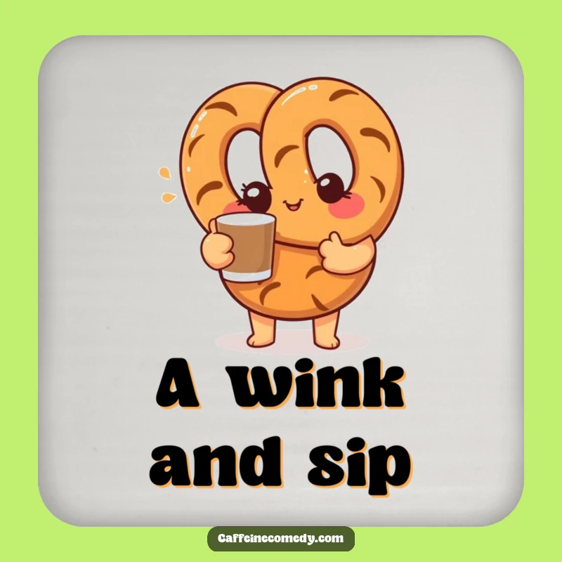 Funny Pretzel Coffee Coaster Set - Hilarious Protection with a Playful Wink