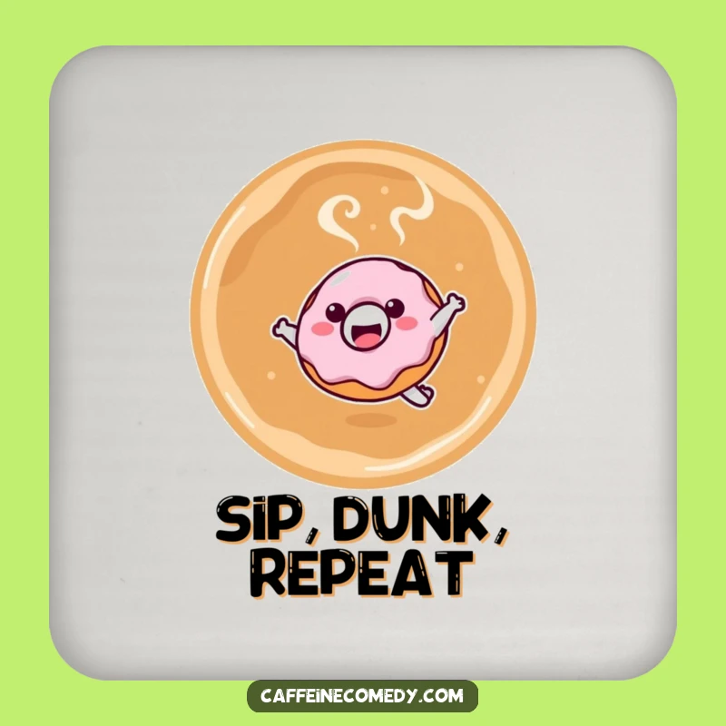 Funny Kawaii Donut Latte Leap Coaster: Protect Surfaces with Sweet Charm