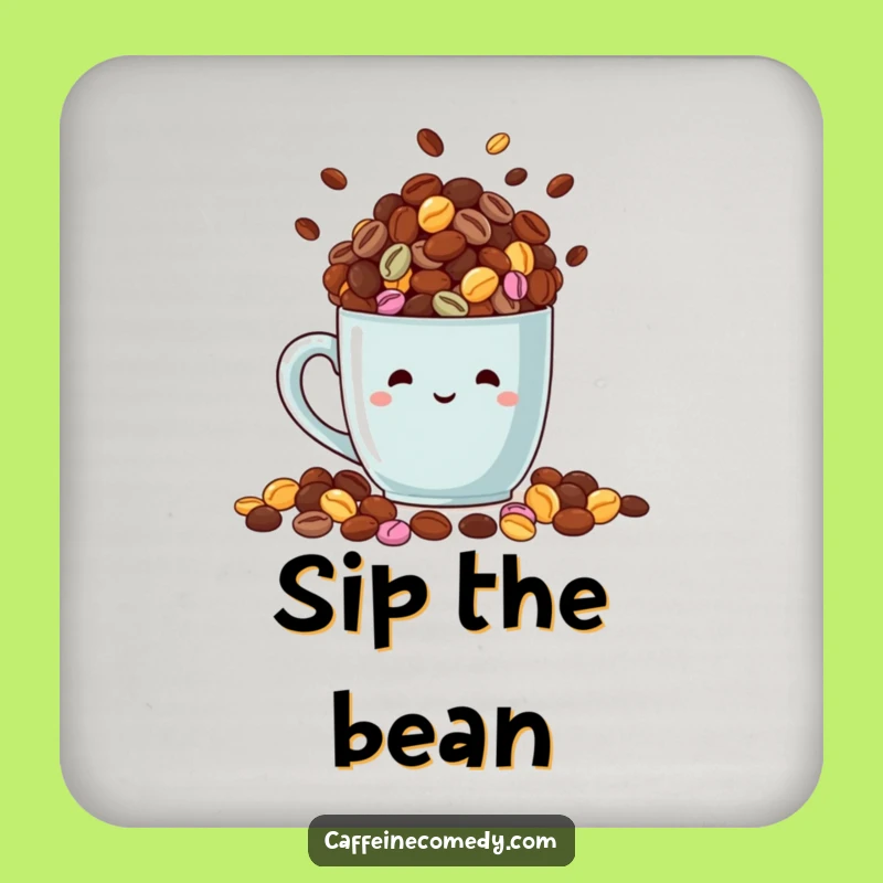 Funny Coffee Bean Coaster: Protect Surfaces with Coffee Style!