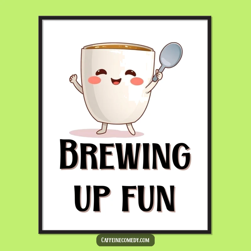 Funny Dancing Mug Spoon Dance Poster: Inject Fun into Your Wall Decor