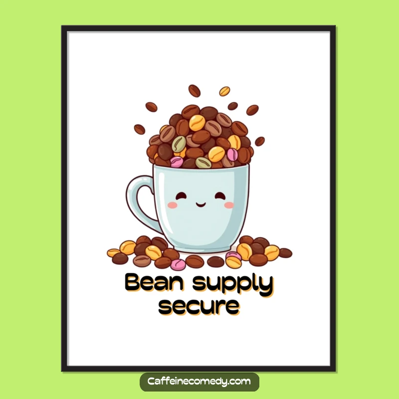 Funny Coffee Bean Poster: Hilarious Art for Coffee Lovers!