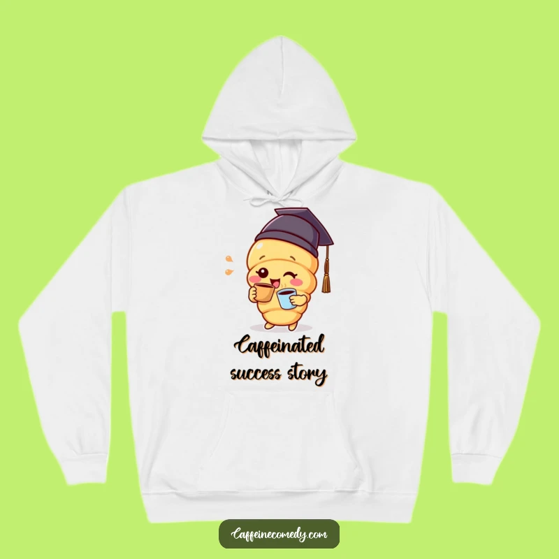 Cozy Funny Croissant Graduation Hoodie - Celebrate Comfortably