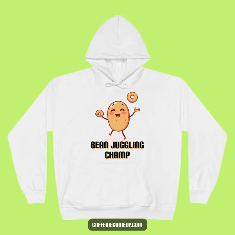 Cozy Funny Coffee Bean Juggling Bagels Hoodie - Warm & Humorous Gift!
