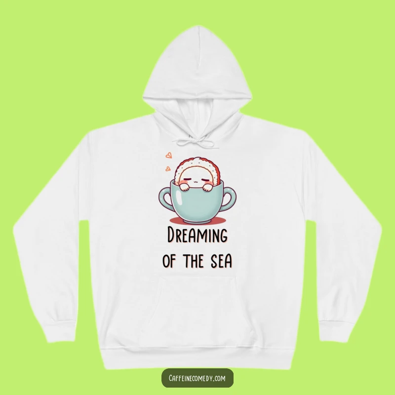 Funny Kawaii Sushi Coffee Hoodie: Cozy Up with Sleepy Sushi Humor