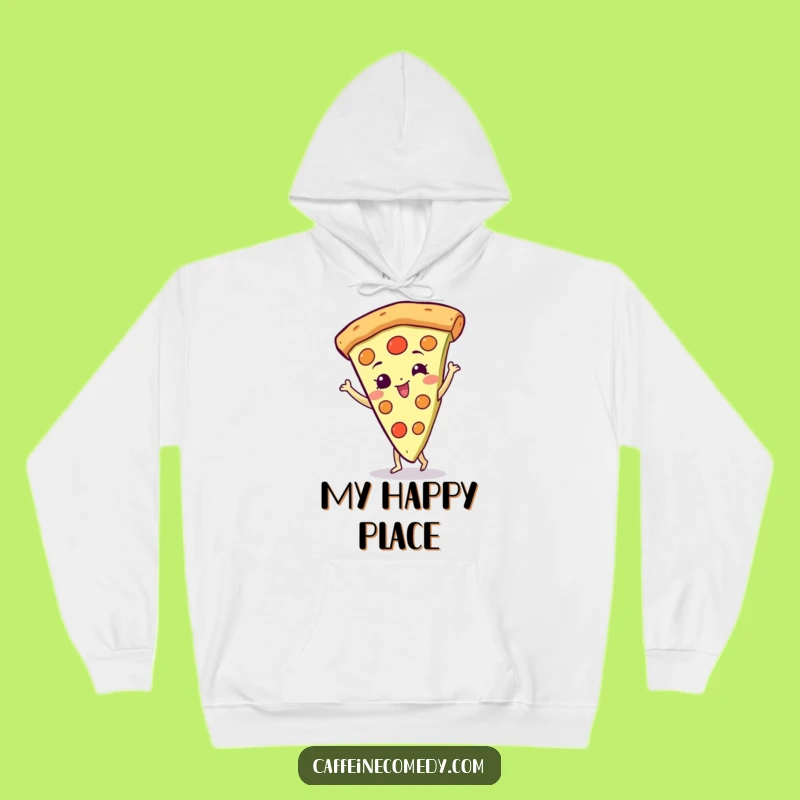 Funny Spinning Pizza Hoodie: Cozy Slice Character Doing a Happy Spin, Warm Gift