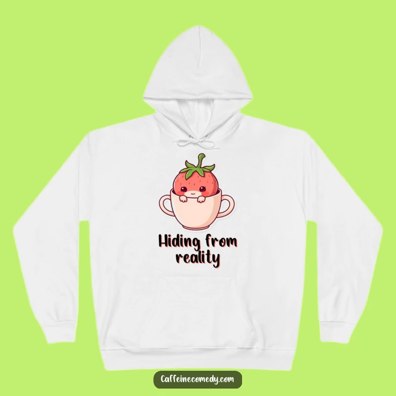 Funny Kawaii Strawberry Hiding Hoodie: Cozy Up with Mischievous Vibes