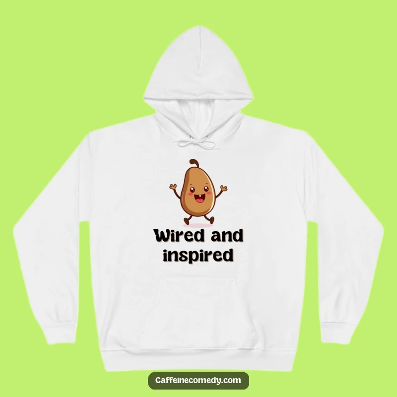 Funny Coffee Bean Jig Hoodie: Cozy Grinning Character, Warm & Fun Gift!