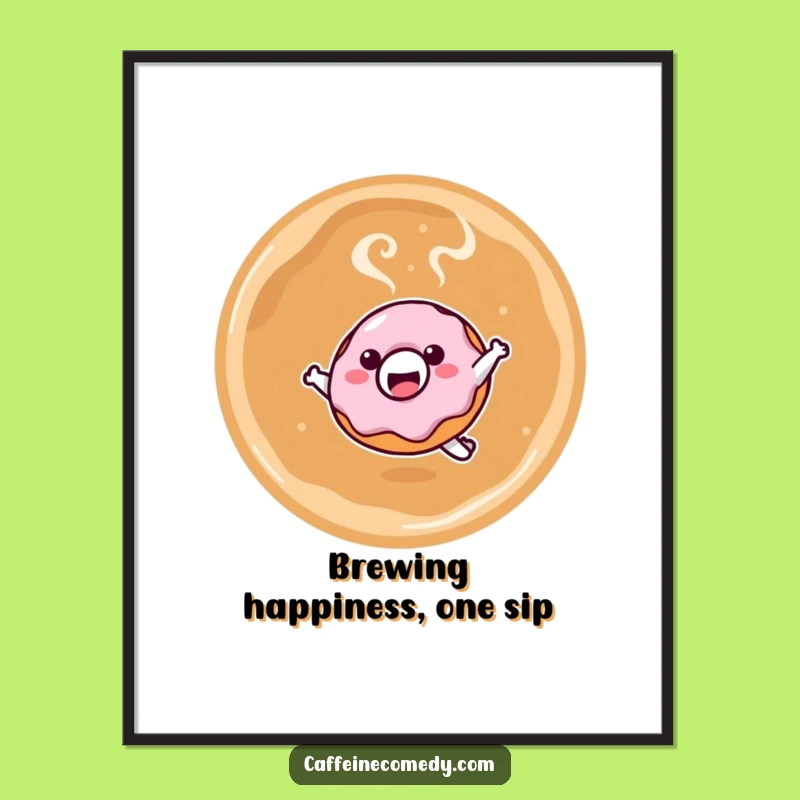 Free Printable Kawaii Donut Wall Art: Latte Leap Downloadable Art